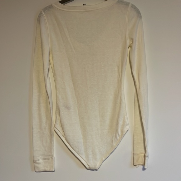 Intimately Free People Henley Bodysuit XS Cream Waffle Thermal Knit Softgirl - Picture 9 of 14